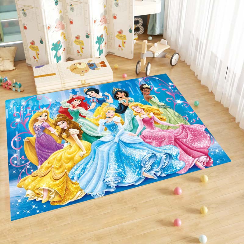 Cute cartoon rug with princess anime pattern, non-slip, machine washable, suitable for living room, bedroom, and home use.-22