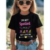 European Size Girls Round-neck Short-sleeved T-shirt with Unique English Patterns