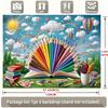 Colorful Pencil & Book Backdrop, Art Classroom Photography Background