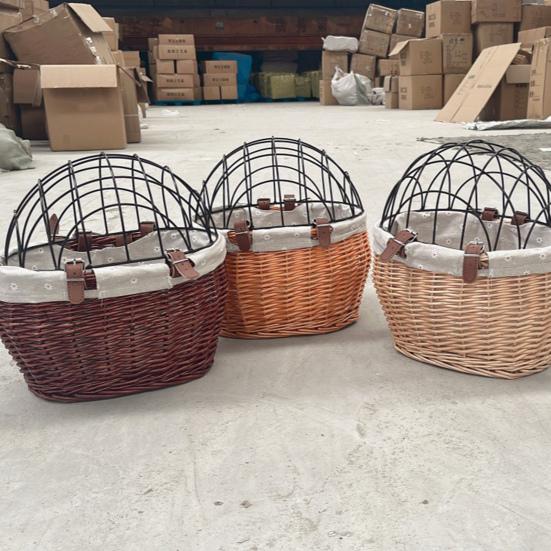 Bicycle Storage Basket Large Capacity Universal Easy To Install Handwoven Pet Seat Front Handlebars Carrier Bike Accessories