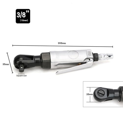 Buerjia 3/8 Square Head Pneumatic Wrench, Pneumatic Ratchet Wrench, 90 Degree Torque Wrench, Machine Repair Tool, Durable, Easy To Use, Heavy-Duty