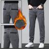 Autumn and Winter Plus Velvet Thick Cotton Elastic Casual Pants Men's Fashion Multi-bag Tooling Straight Trousers