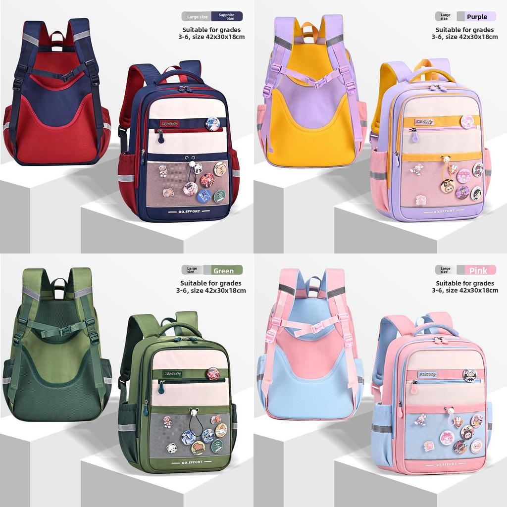 Sesame Baby Diy Badge School Backpack With Oxford Fabric For Kids Daily Use