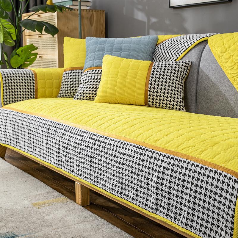 Sofakissen Plüsch Einfaches rutschfestes Kissen Vier Jahreszeiten Universal Winter Ledersofabezug Handtuch Rückenlehnenbezug Tuch