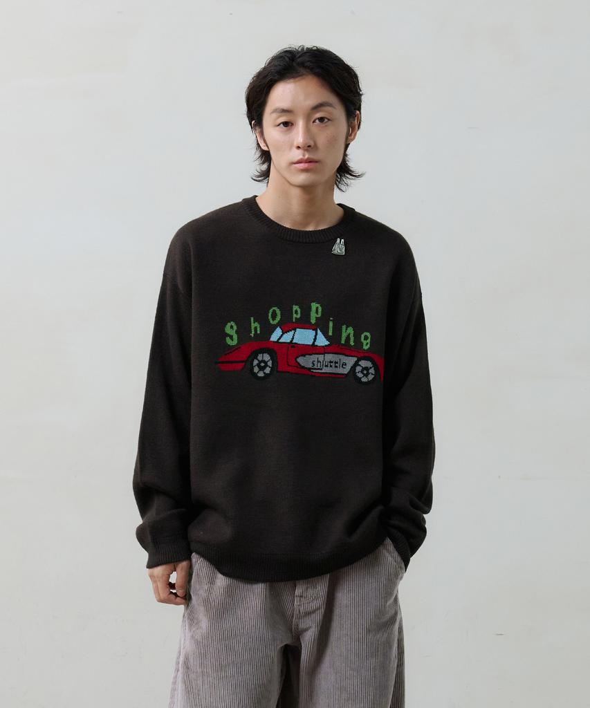KNOUUN Shopping Car Knit (Dark Brown)
