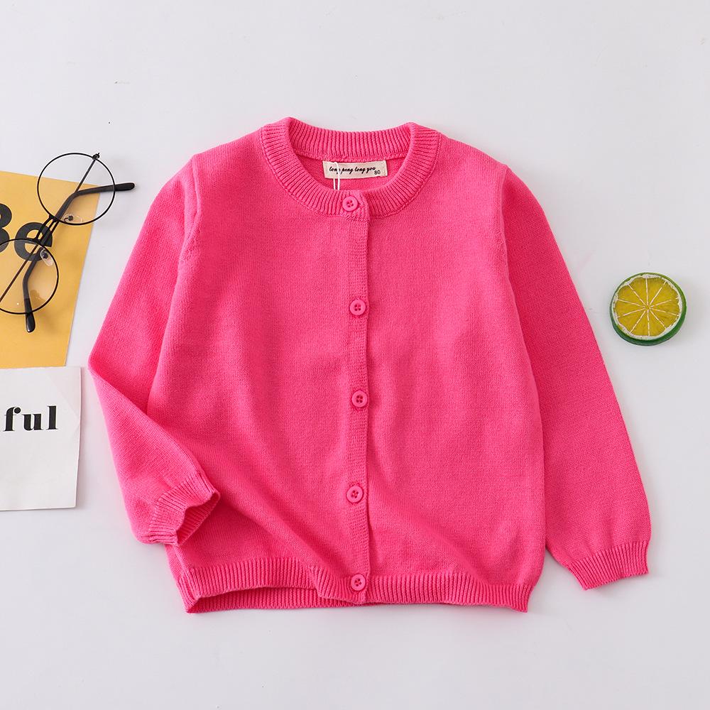 2025 Children's Pure Cotton Knitted Cardigan - Infant & Toddler Sweater, European & American Style for Boys & Girls