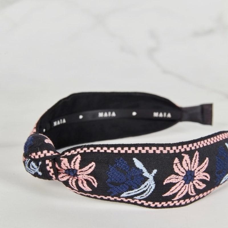 MAIA Flower Jacquard Hairband - Knot Pink