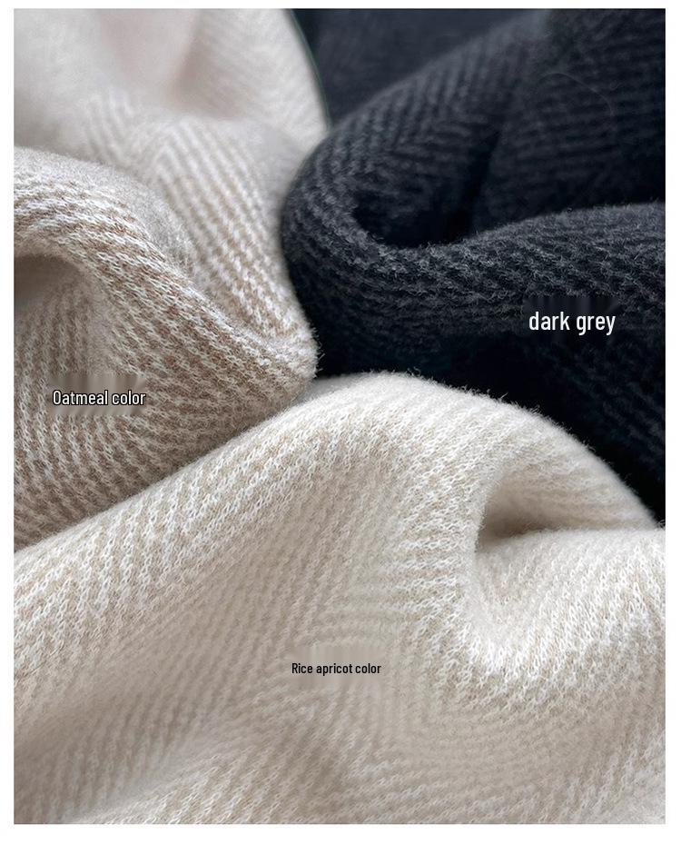 2025 Winter Women's Merino Wool Wide-Leg Velvet Pants - Petite, Thickened, Slim-Fit, Straight-Leg Design