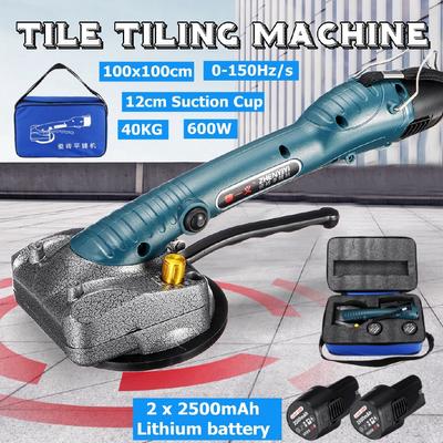 600W Tile Machine Vibrators High Power Machine Electric Floor Tile Vibrator Tiling Tile Tool + 2x2500mAhBatteries