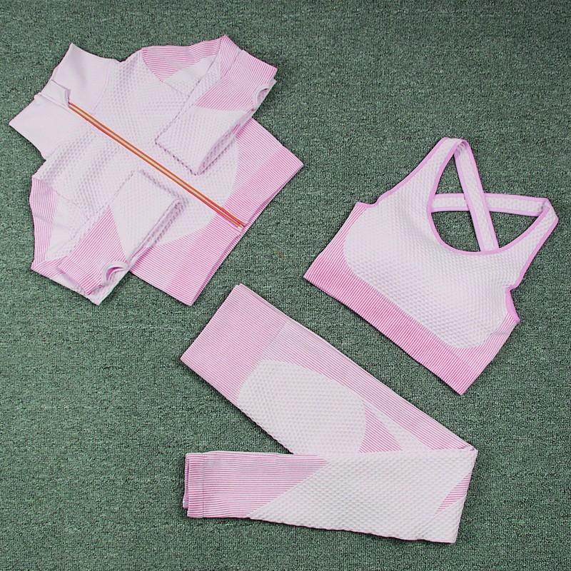 JYL Seamless Quick Dry Long Sleeve Pants Plus Size Yoga Set
