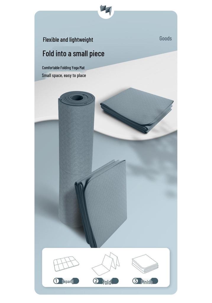 Foldable Non-Slip Yoga Mat for Beginners - Men's & Women's Fitness Mat