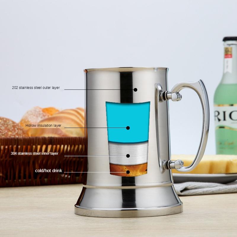 1Pc 450/560ml Edelstahl Retro Bier Becher Isolierte Wein Glas Becher Polieren Bier Tee Trinken Tasse gothic Küche Bar Drink