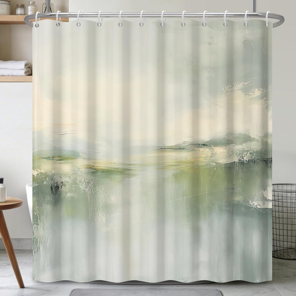Boho Shower Curtain - Celestial Moon & Botanical Vine Print Waterproof Bathroom Curtain with Rust-Proof Hooks Included,Bohemian