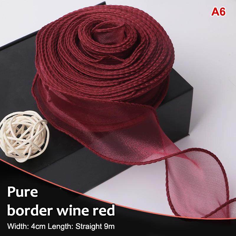 10Yards Organza Solid Color Ribbon 4Cm Wavy Edge Ribbon For For Flower Bouquet Gifts Packaging Party Decorations Diy