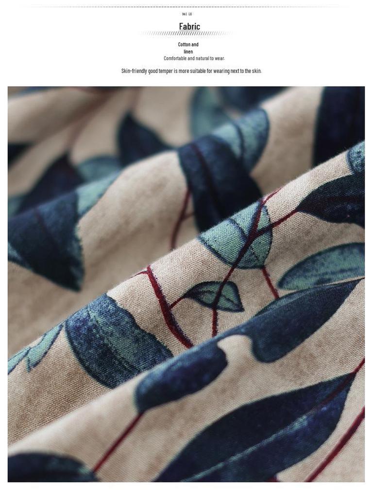 Retro Art Thin Cotton-Linen Skirt for Women – Digital Print, Big Swing, Long & Lightweight for Summer