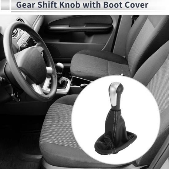 5 Speed Gear Shifter Knob with Cover for Chevrolet Spark 2011-2015 Faux Leather