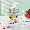School Bus Driver Appreciation Gift - Acrylic Desktop Decoration with Heartfelt Thank You Message, Colorful Stars & Hearts Design, Nurseries, Home Des