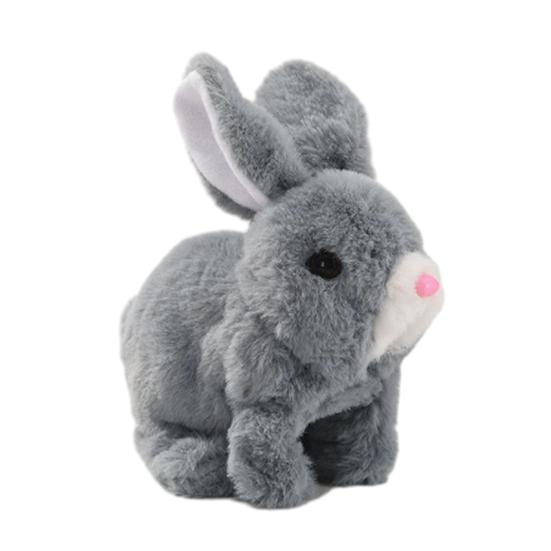 Electric Plush Rabbit Toy Jumping Moving Ears Nose Bunny Plushie Toddlers Interactive Simulation Stuffed Animal Toy with Sound
