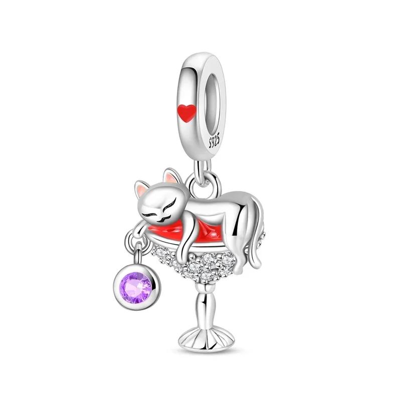 Süße Katzen-Anhänger Kupfer-Katzenkrallen ziehen Geld an Katzenohrringe Perlen für Halskette DIY-Armband Geschenk Schmuck Geschenke