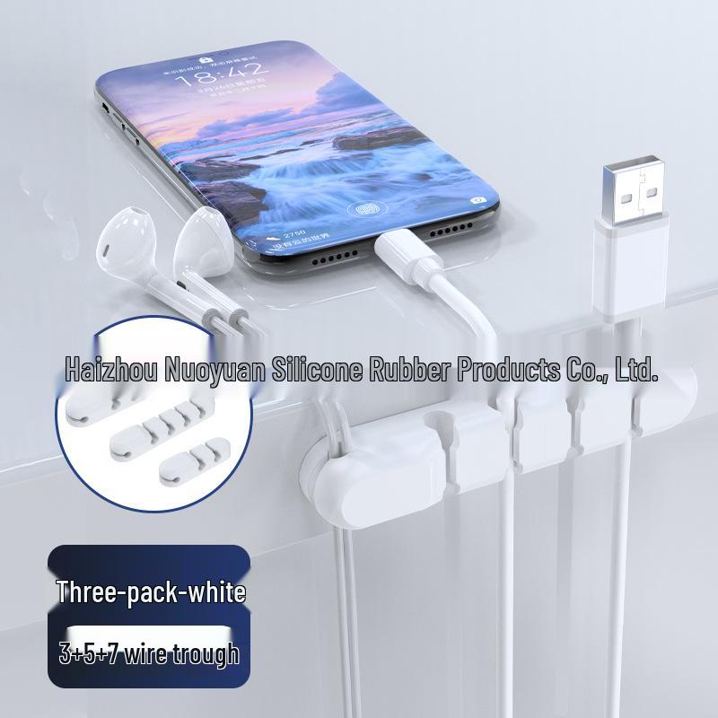 Silicone Cable Protector & Organizer: Self-adhesive Desktop & Car Clip Winder for Cables