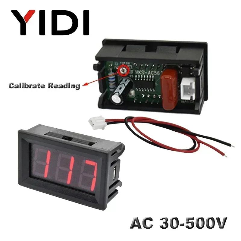 AC 30-500V 10-600V 0.56'' Digital Voltmeter Voltimeter Calibrate Reading DC 3-30V 0-100V Red Green LED Display Voltage Meter