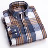 Men's Long Sleeve Flannel Plaid Shirt - Soft Pure Cotton, Button Down Shirts Thick Autumn Winter - Weekend Casual, Going Out