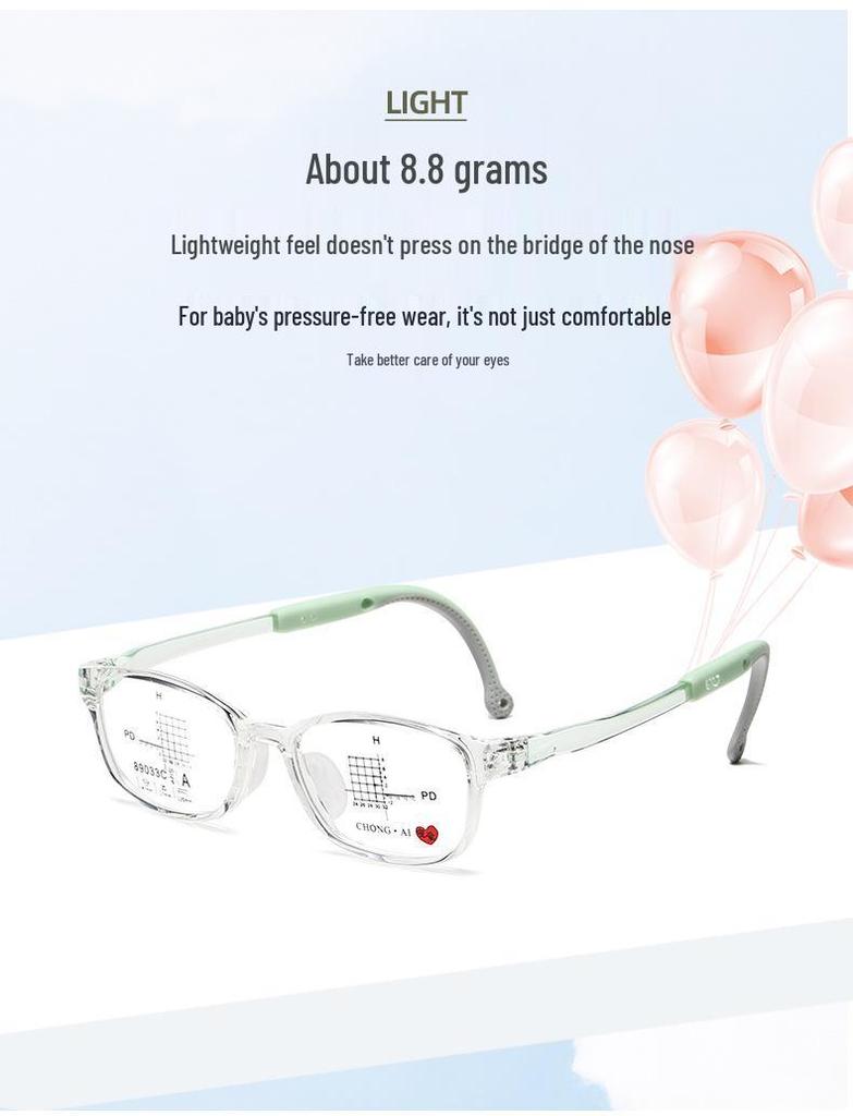 Unbreakable Kids' Silicone Myopia Glasses - Anti-slip, Transparent Frames for Boys and Girls, Prescription-Compatible