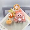 Cute Baby Three Doll Keychains Flocking Doll Keyring Backpack Bag Pendants Key Accessories Kids Favors Party Gifts Ornament
