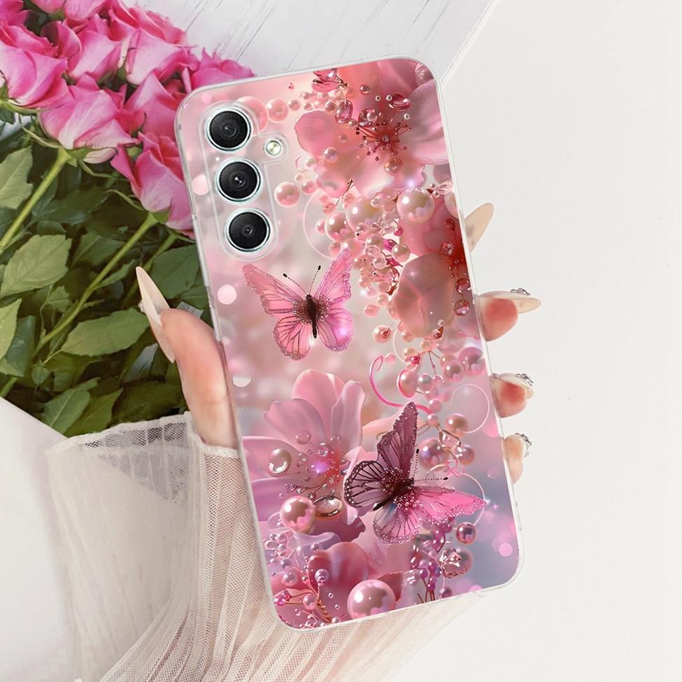 Clear For Samsung A35 5G Case Cute Cat Fashion Butterfly Funny Painted Cover For Samsung Galaxy A35 5G SM-A356E SM-A356B Casing