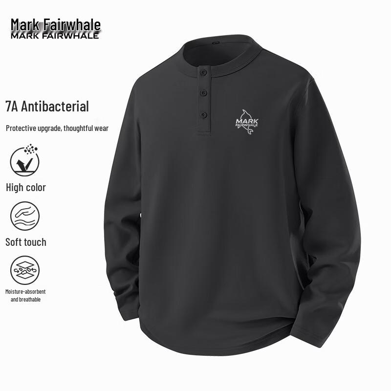 Mark Fairwhale Men s Henley Collar Long-Sleeve T-Shirt 2XL