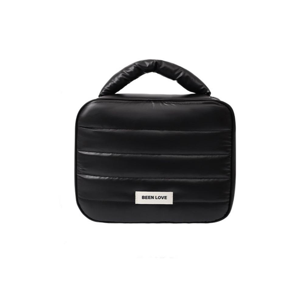 

Large Capacity Data Cable Bag Waterproof Handbag Digital Product Storage Bag Partition Storage Solid Color Makeup Bag Girls чорний