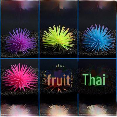 Zářivá silikonová dekorace do akvária z měkkého korálu mořského ježka