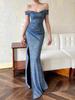 One-Shoulder Sequin Bridesmaid Gown with Slit and Cinched Waist
