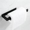 Adhesive Stainless Steel Kitchen Paper Towel Holder Large Tissue Hanger Wall Mounted Bathroom Organizer Hand Towel Rack Black