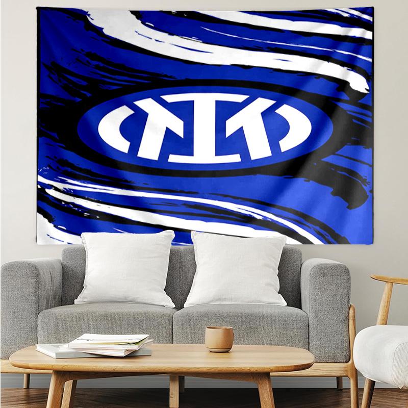 Inter FC Crest Printed Printed Tapestry, for Bedroom,Livingroom, dormitory, Large Wall Decor, Fabric Decor Fan Birthday Gifts