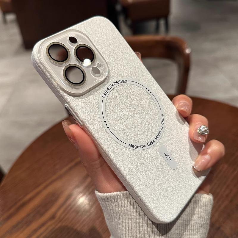 The New Lychee Peel Pattern Is Suitable for IPhone15 Phone Cases  IPhone 16promax Magnetic Suction and Full Coverage Protective Cases