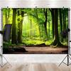 2D Lush Summer Woodland Backdrop with Sunlight Party Photo Background Banner