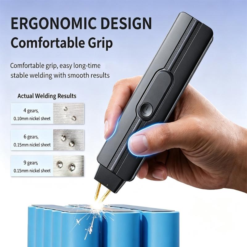 Portable Battery Welding Tool for Phone Repair and Pack Joining, Type-C Rechargeable Handheld Repair Device with Output Control and Copper Probes