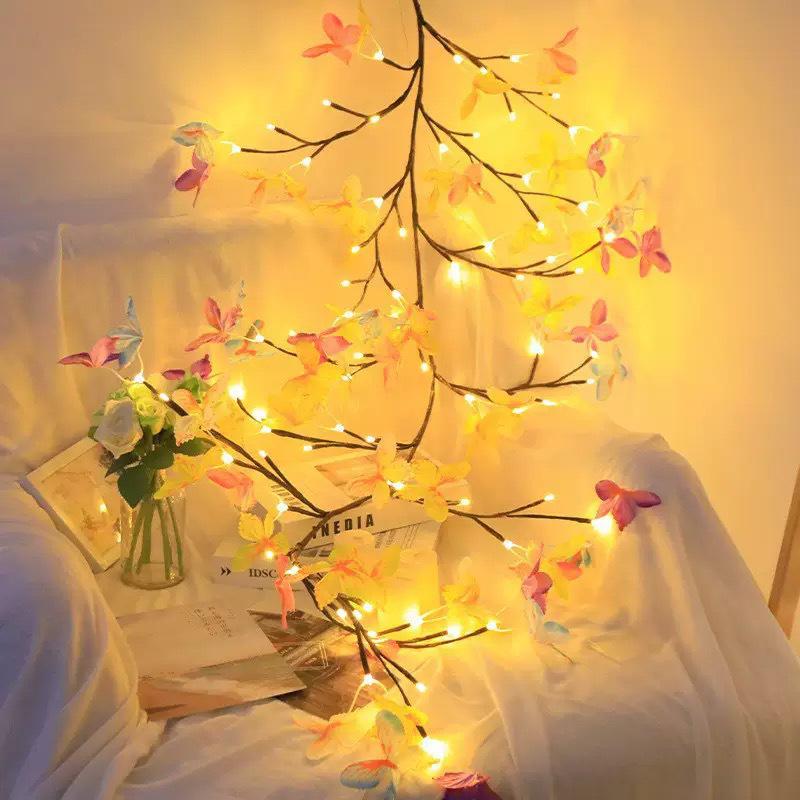 LED Branch Rattan String Lights: Decorative Lighting for Living Room, Bedroom, Holidays, Weddings