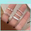 Elegant Adjustable Heart Shaped Ring For Women Chic Minimalist Silver Plated Fashion Accessory