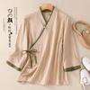 Abito Tang Donna Hanfu Migliorato Estivo Abbigliamento da Tè Abbigliamento Buddista Zen Top Cinese