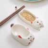 Cute Pet Cartoon Ceramic Dipping Dish Hot Pot Hand Pinch Single Handle Flavoring Dish Cute Household Seasoning Soy Sauce Vinegar Small Dish