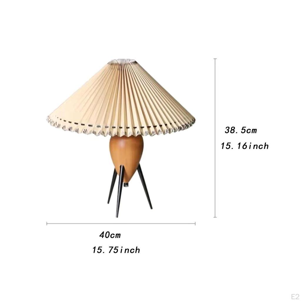 Retro Table Lamp Bed Light Decoration Modern Minimalist Pleated for Living Room