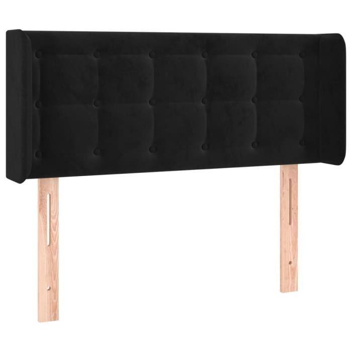 VidaXL Tête de lit avec oreilles Noir 93x16x78-88 cm Velours3119240