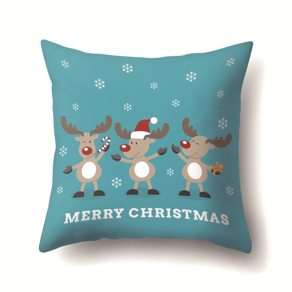 Christmas Series Polyester Pillows Santa Multi-platform Christmas Elk Pillow Cover