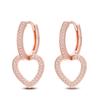925 Silver Rose Gold Snake Bone Star Heart-Shaped Women Earring Brilliant Wedding Engagement Star Earrings Jewelry Gift
