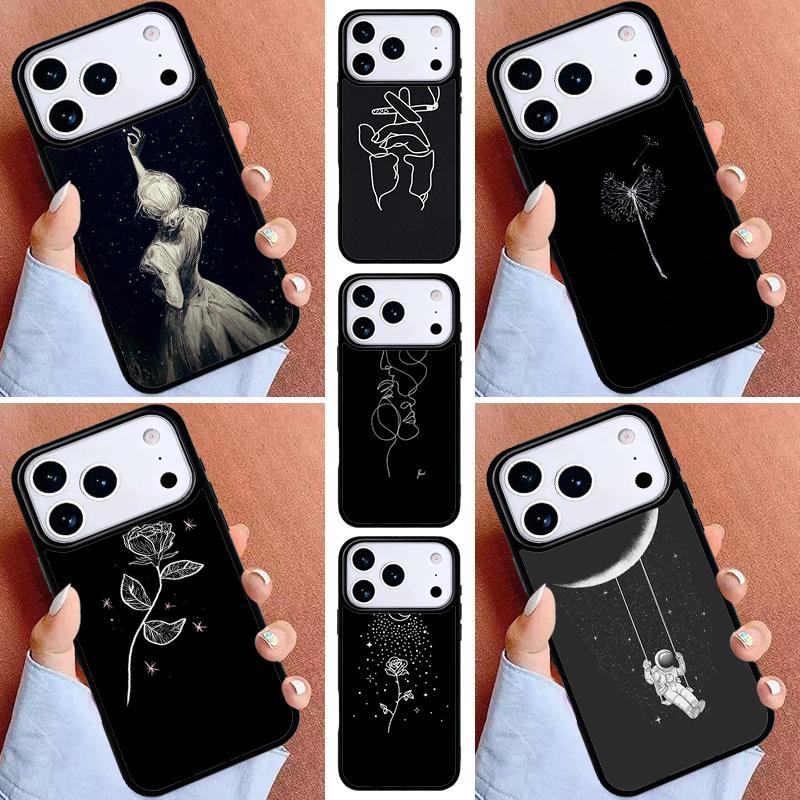 2020 Art Pattern Flower Girl Phone Case for iPhone 16e 15 14 13 12 17 Pro Max Plus Air 17pro Cover Coque