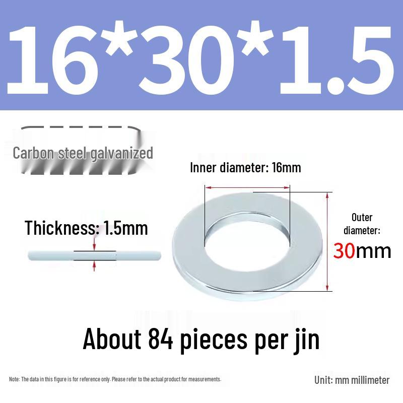 Oversized Thickened Galvanized Iron Flat Washer M2M3456810-M6