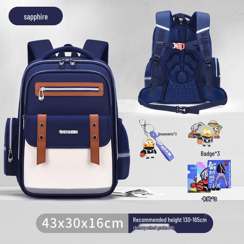 Capybara Oxford Spine-Support Backpack for Grades 1-6: Boys & Girls School Bag