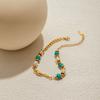 Youthway Retro Feng Shui Teardrop Pendant With Turquoise Bracelet Stainless Steel Gold Color Plated Resin Pearl Women'S Bracelet